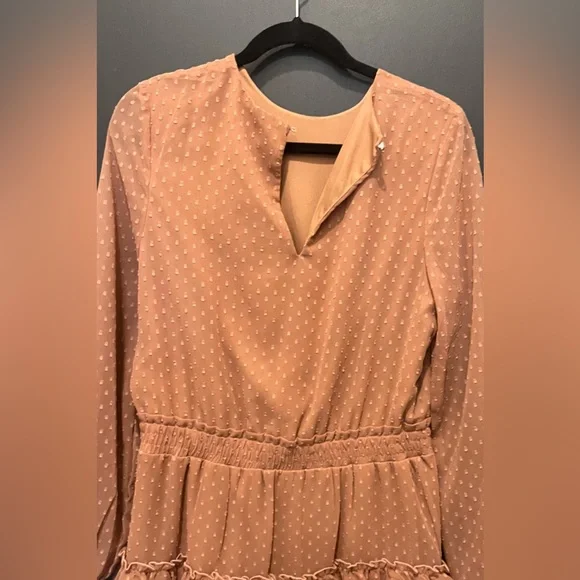 Express Long-Sleeve tiered Ruffle Dress… - Picture 9 of 10